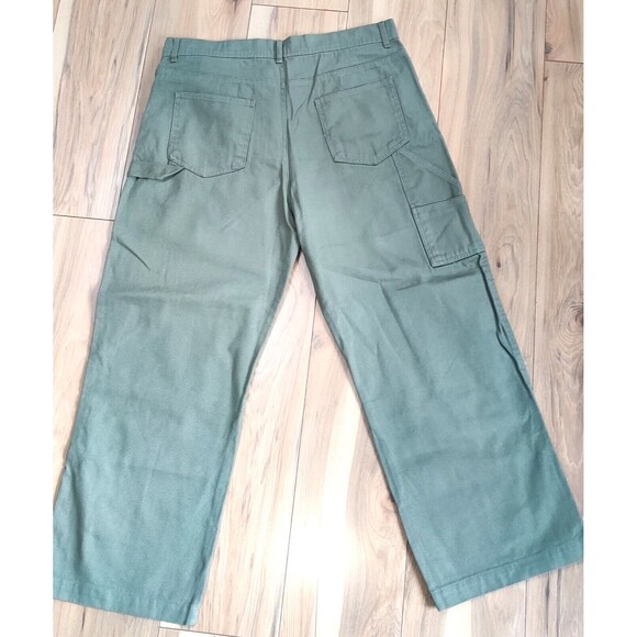 Vtg‎ No Boundaries Pants Men's 38X31 Green Double Knee Workwear Baggy Skater Y2K - Picture 2 of 13